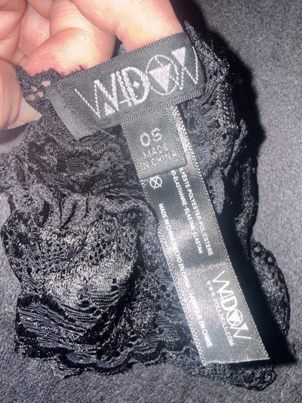 NWOT DOLLS KILL WIDOW DEEP WINTER SATIN BOW LACE GLOVES